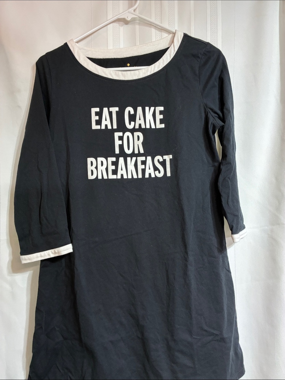 kate spade Black Night Shirt “Eat Cake For Breakfast”